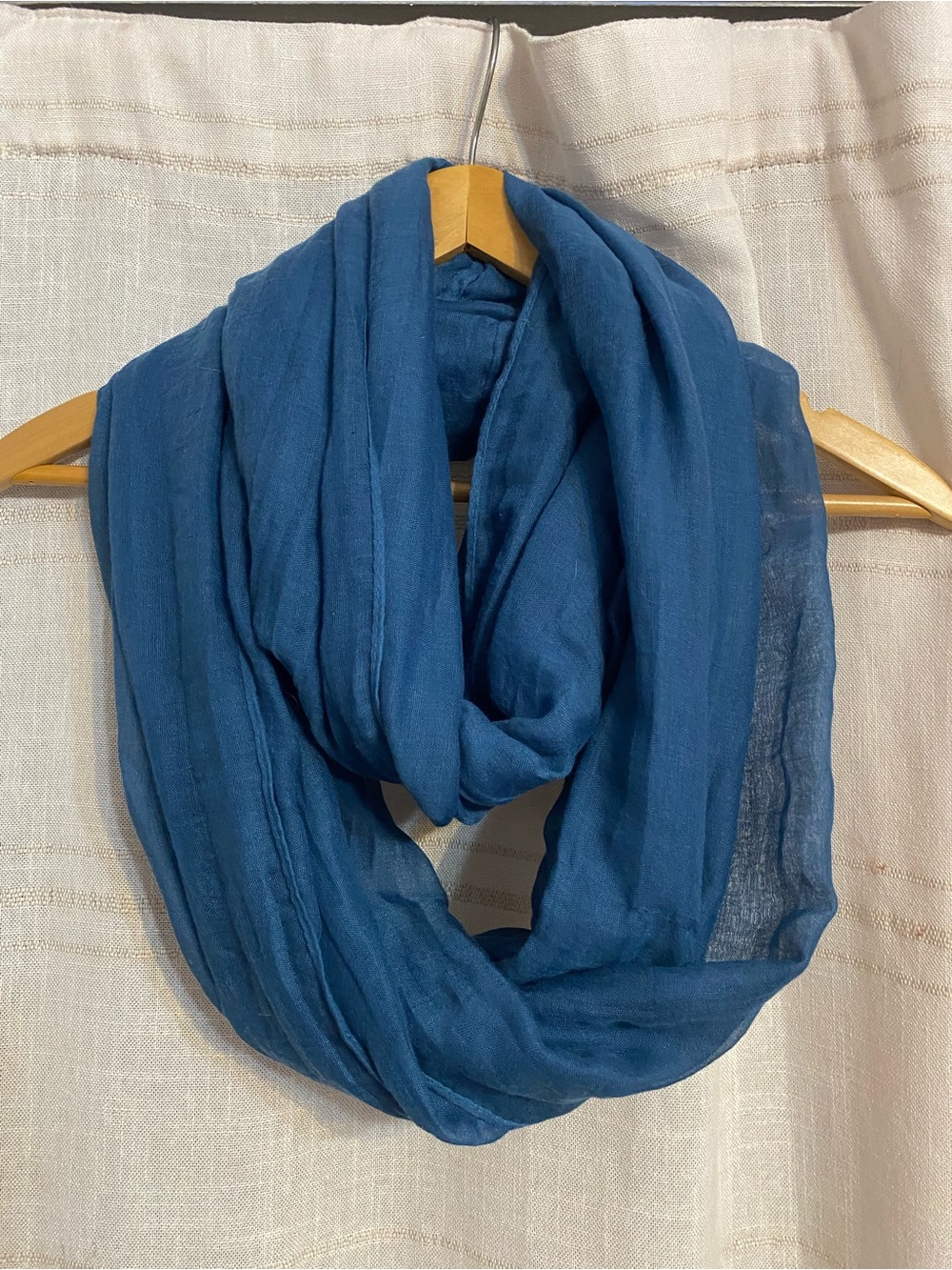 Hollister Solid Denim Blue Lightweight Infinity Loop Scarf Boho